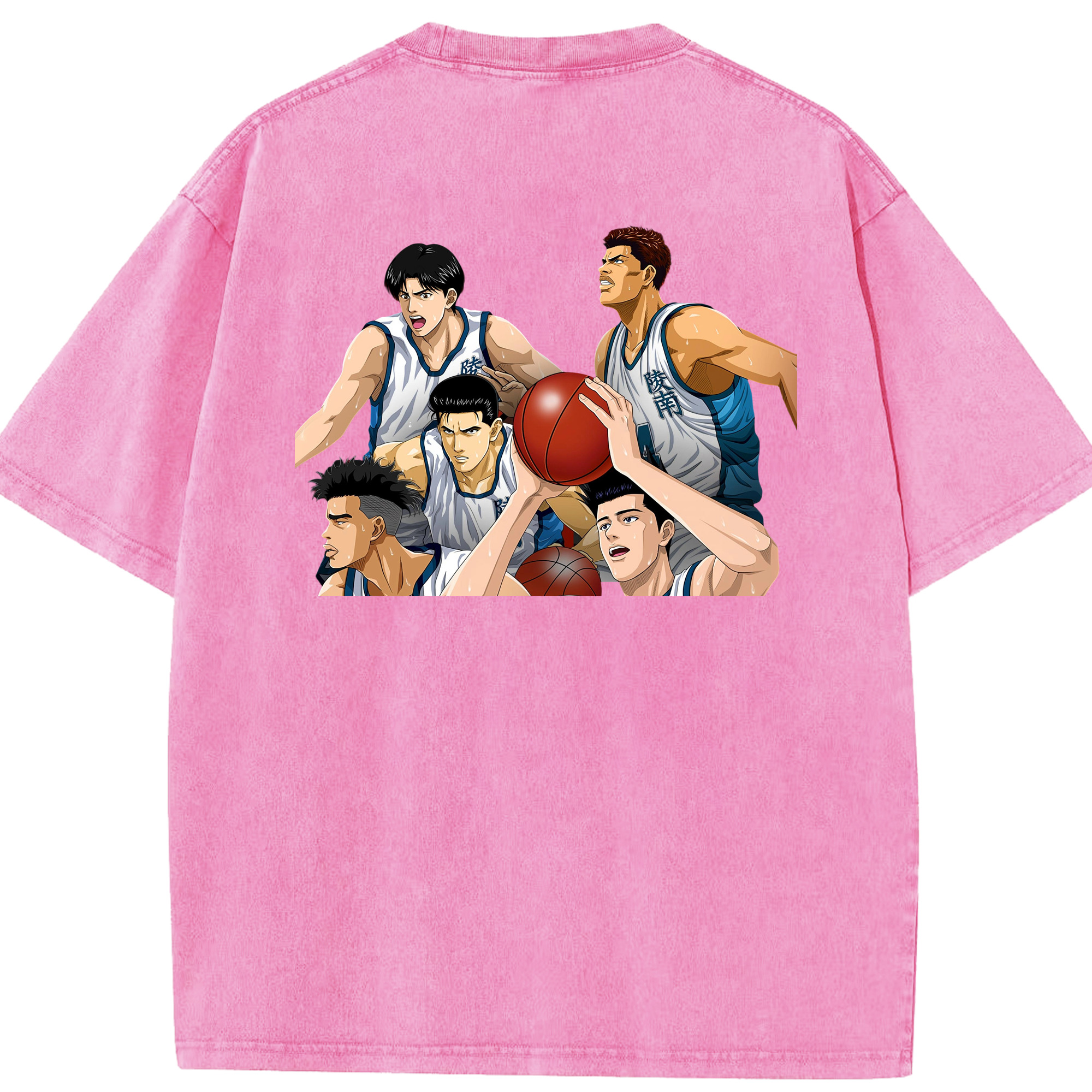 SLAM DUNK／スラムダンク 綿100% ヴィンテージ風 半袖Tシャツ（背面プリント）